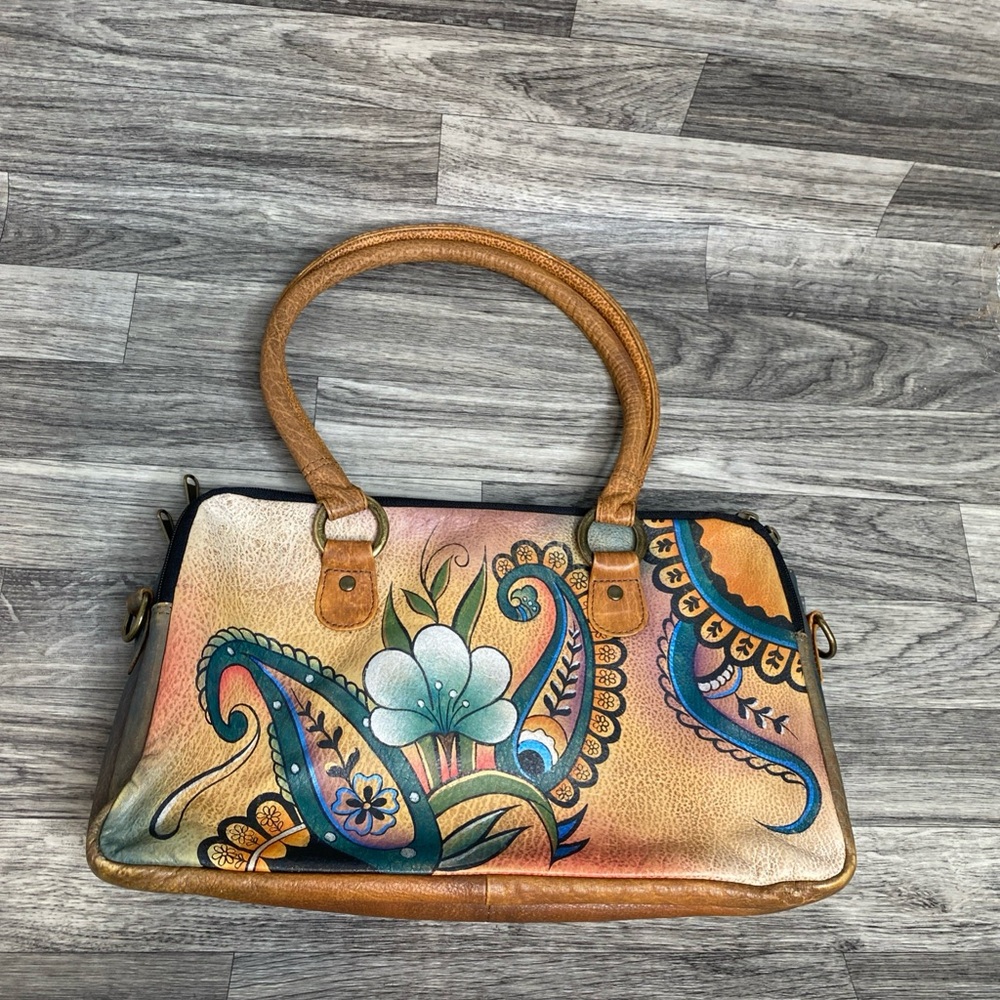 Anuschka paisley floral sachel